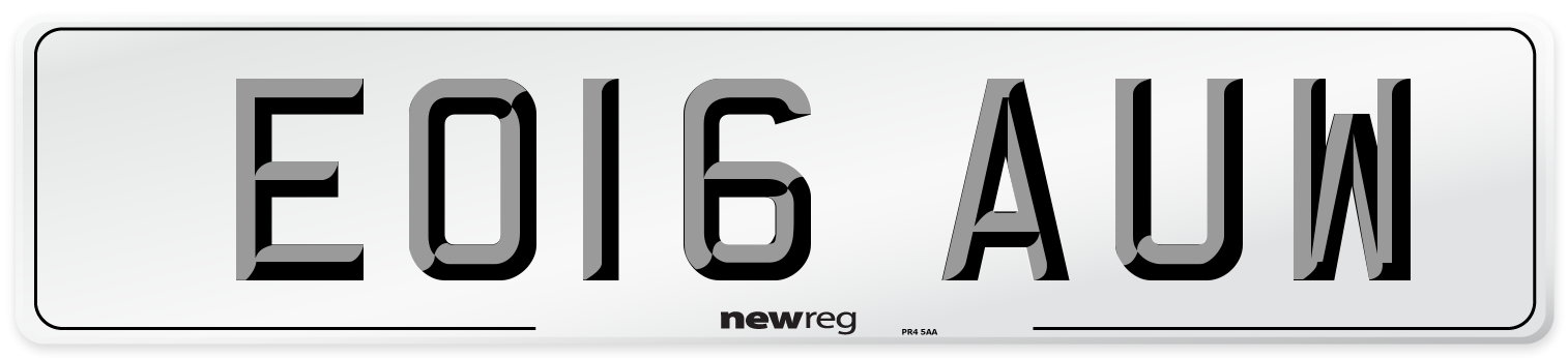 EO16 AUW Number Plate from New Reg